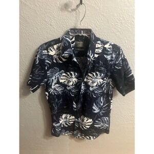 Primark Slim Fit Blue Men Hawaiin Short Sleeve Shirt Size Small
